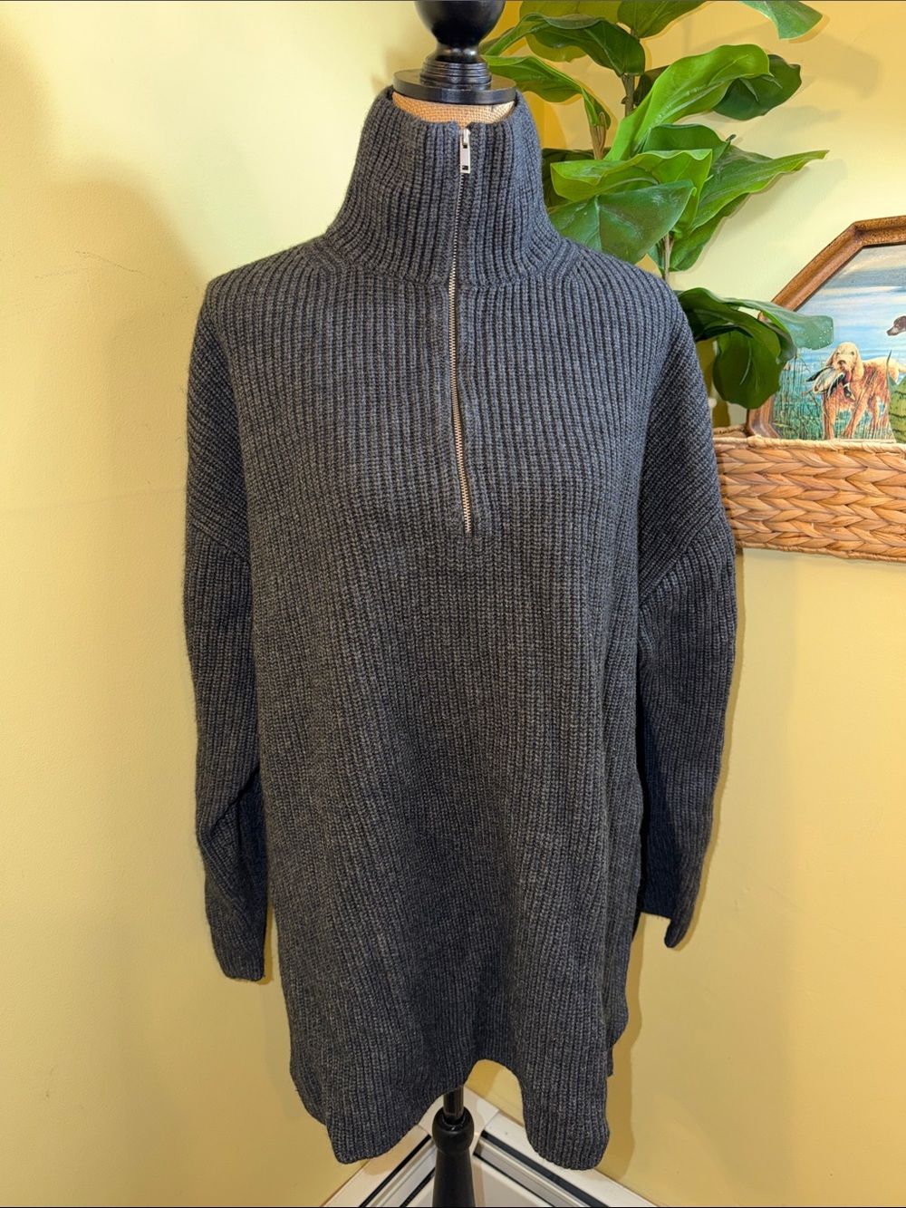 COS Oversized Cashmere-Blend Half-Zip Jumper